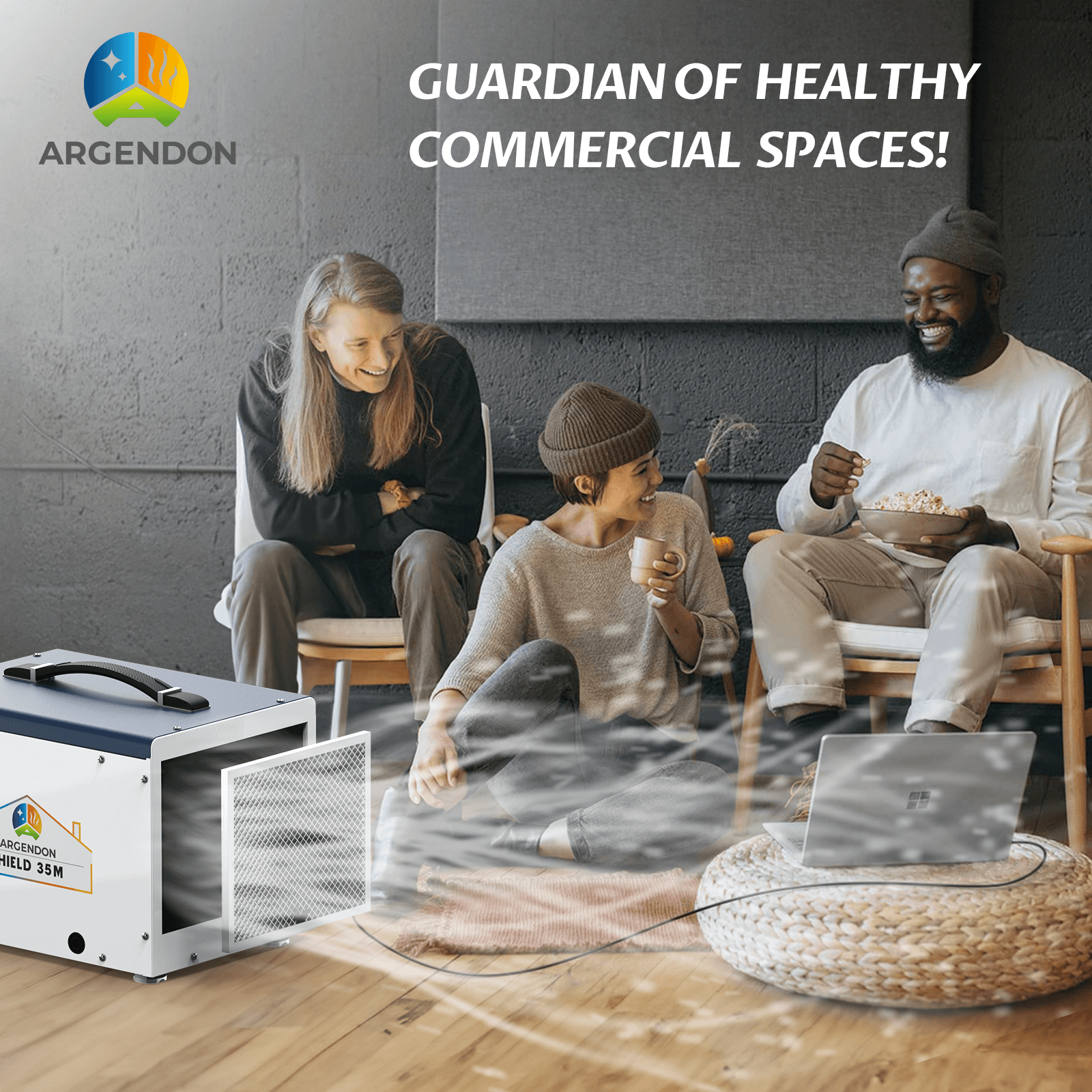 Argendon MERV-1 Filter Replacement 4 Pack (Set for Crawl Space & Basement Dehumidifier Sandidry 55C)