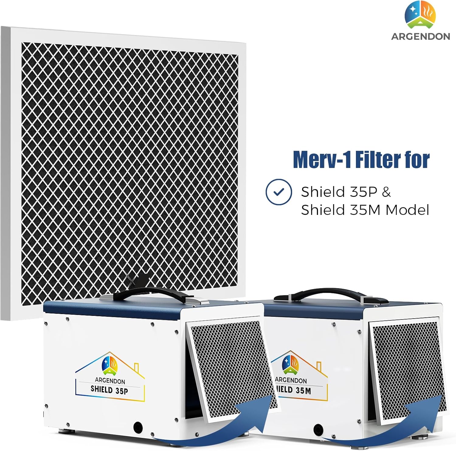 Argendon MERV-1 Filter Replacement 1 Pack Filter for Crawl Space & Basement Dehumidifier Shield 35P & Shield 35M