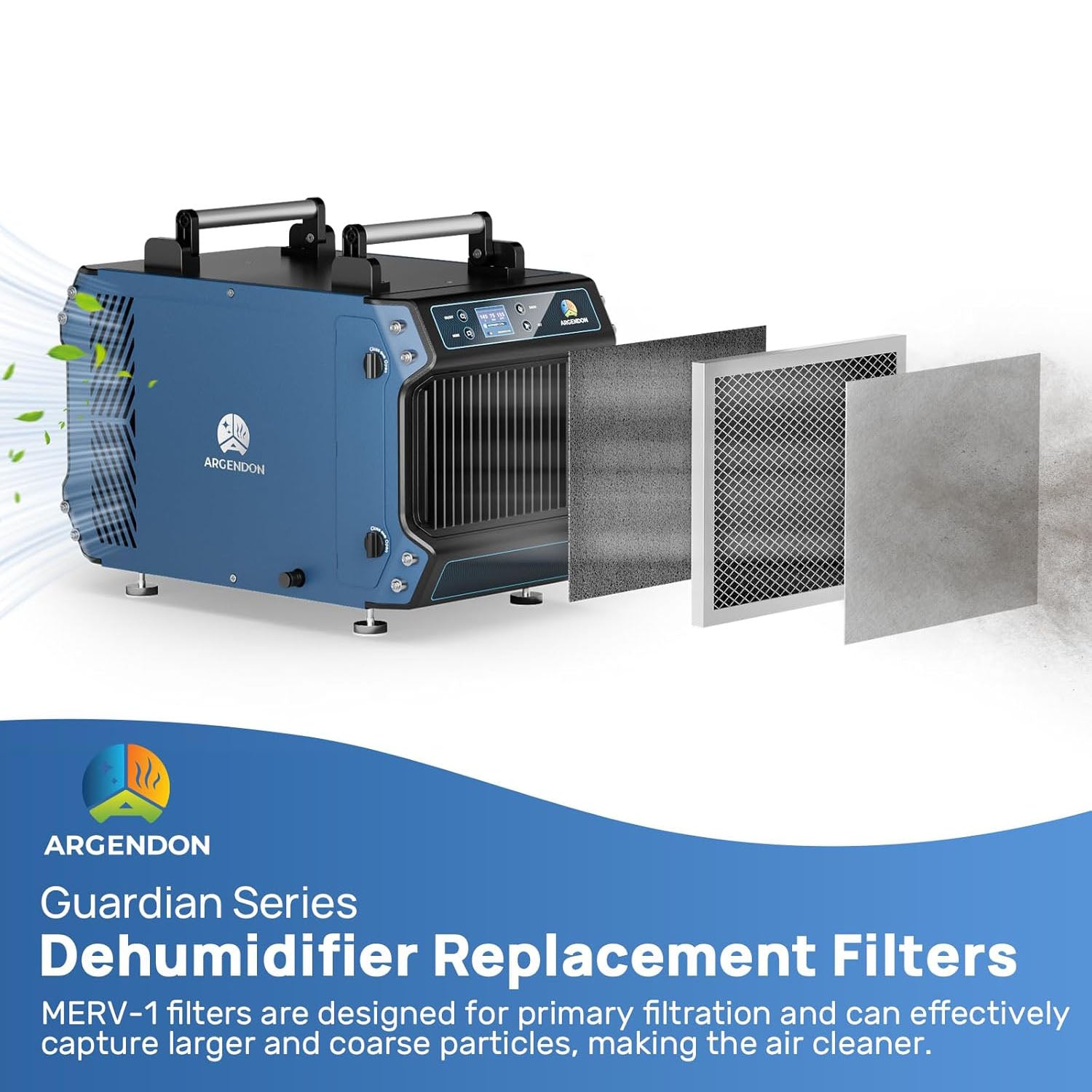 Argendon MERV-1 Filter Replacement 3 Pack (Set for Crawl Space & Basement Dehumidifier Guardian 60/85P)