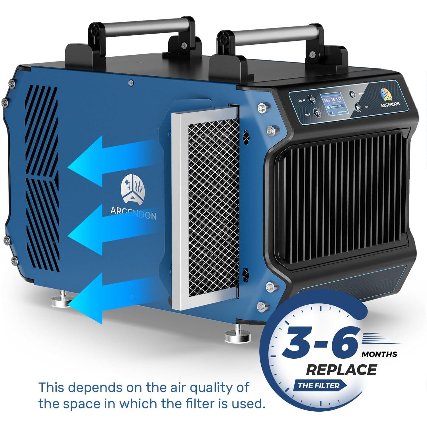 Argendon MERV-1 Filter Replacement 3 Pack (Set for Crawl Space & Basement Dehumidifier Guardian 60/85P)