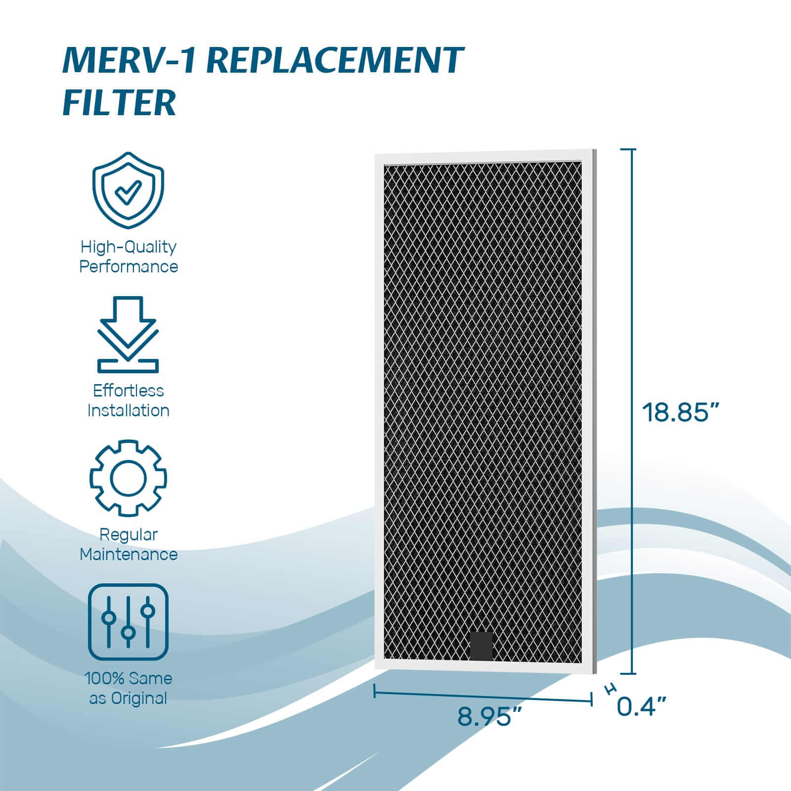 Argendon MERV-1 Filter Replacement 3 Pack (Set for Crawl Space & Basement Dehumidifier Shield 60 & Shield 85P)