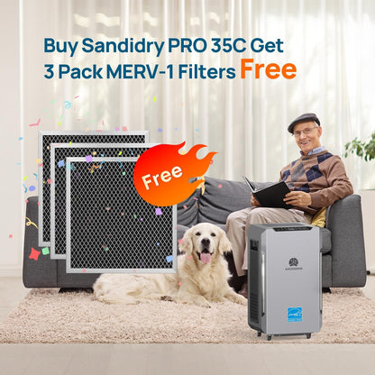 Argendon MERV-1 Filter 3 Pack for Commercial Dehumidifier Sandidry Pro35C/ Pro55C