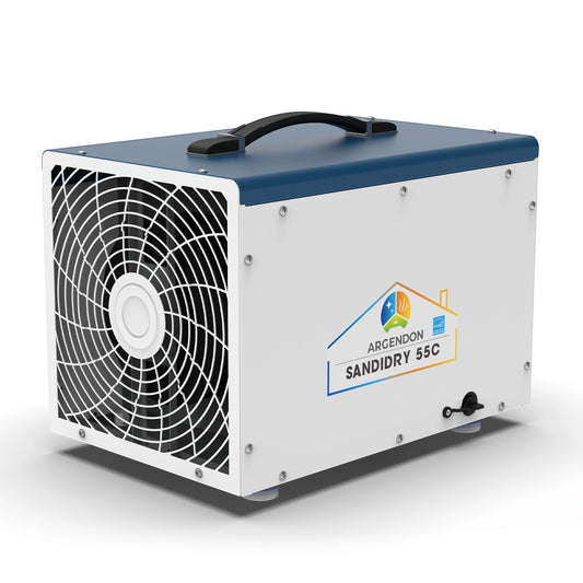 120-Pint 1,500 sq. ft. Crawl Space Dehumidifier with Gravity Drainage and Condensate Pump - Argendon Sandidry 55C