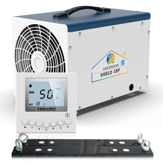 Argendon Crawl Space Bundle - Shield 35P Dehumidifier with Remote Control and Hanging Kit