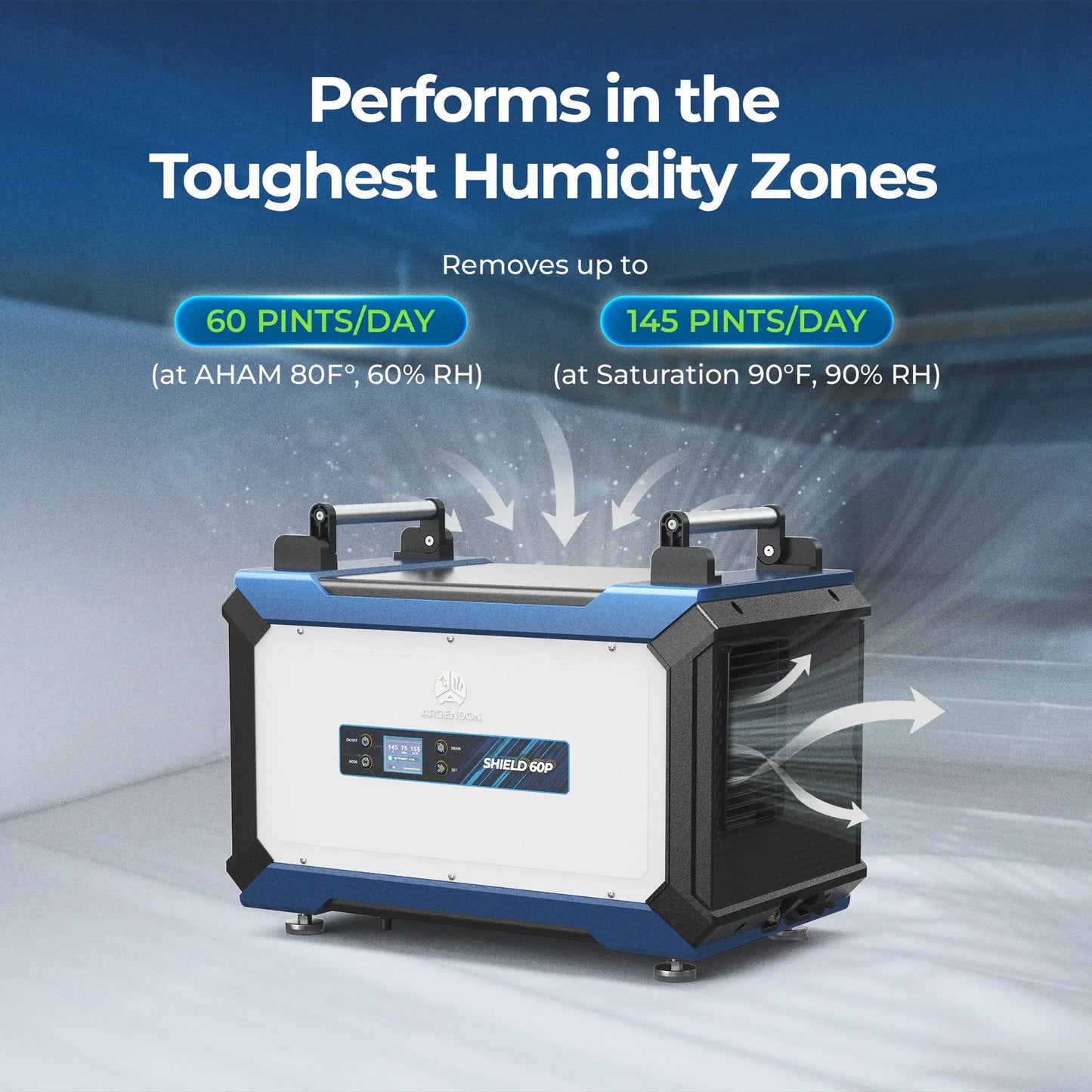 Argendon | Shield 60P 145-Pint Crawl Space Dehumidifier with Pump