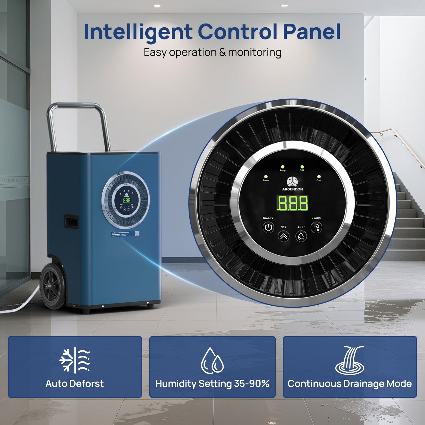 110-Pint SLGR Commercial Dehumidifier with Pump | Argendon Sandidry Elite 50C