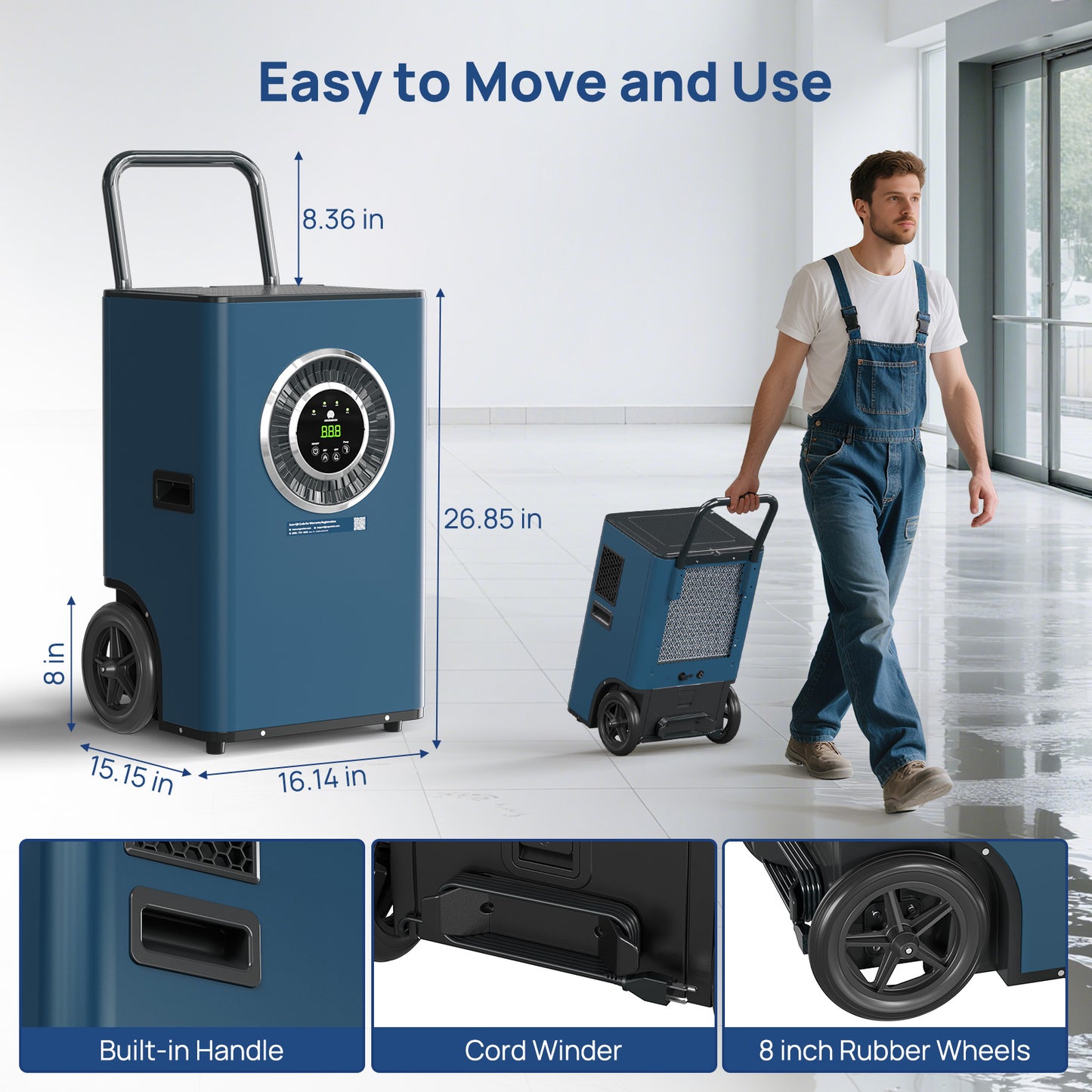 110-Pint SLGR Commercial Dehumidifier with Pump | Argendon Sandidry Elite 50C