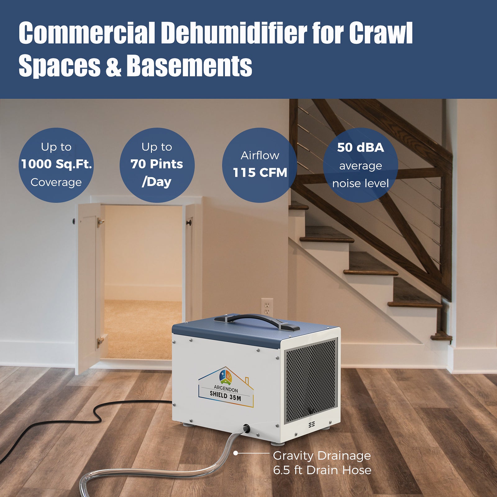 Argendon 35M Crawl Space Dehumidifier